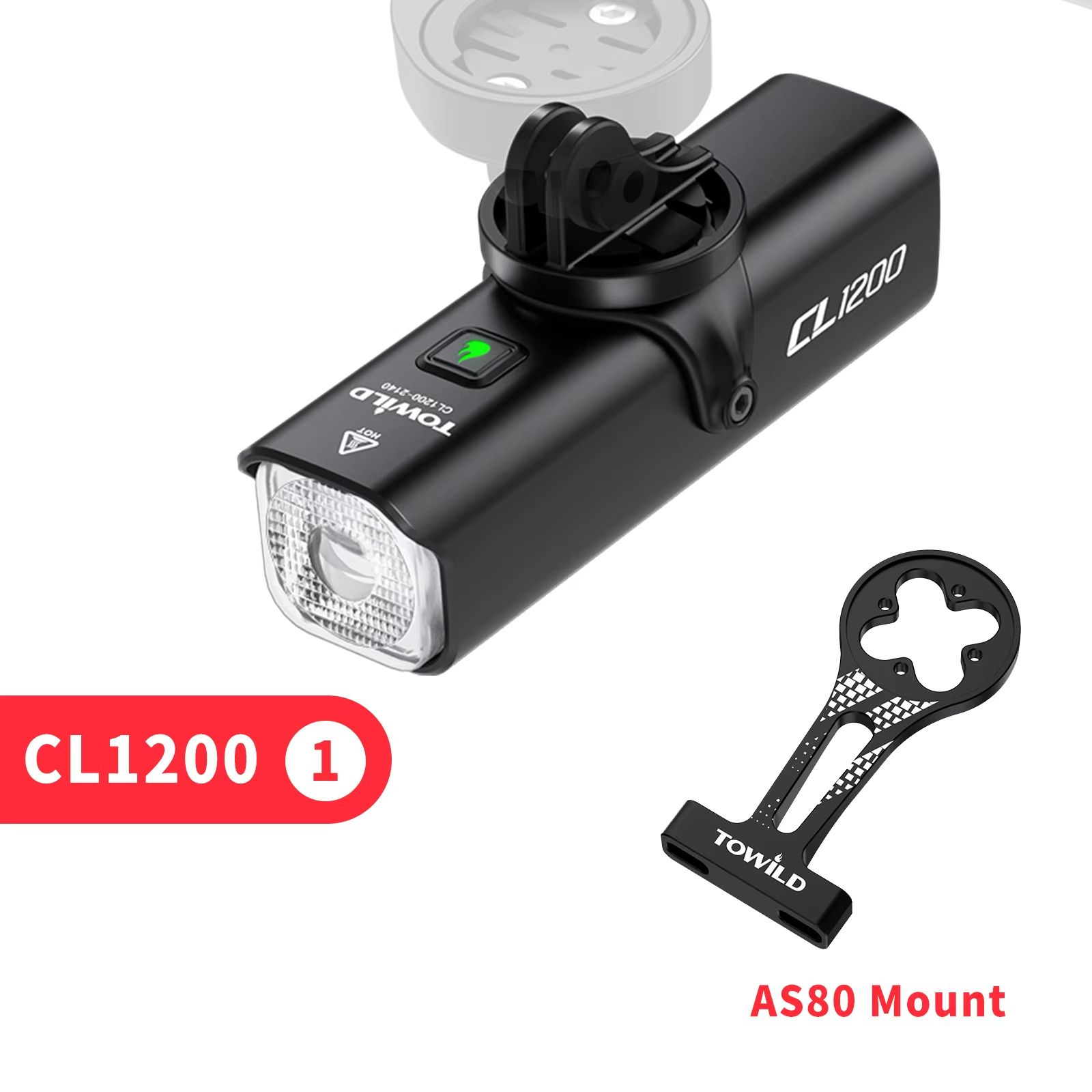 TOWILD CL1200 Smart Bike Headlight – 1200 Lumen USB-C Rechargeable Bicycle Light with Remote Control & 5000mAh Battery