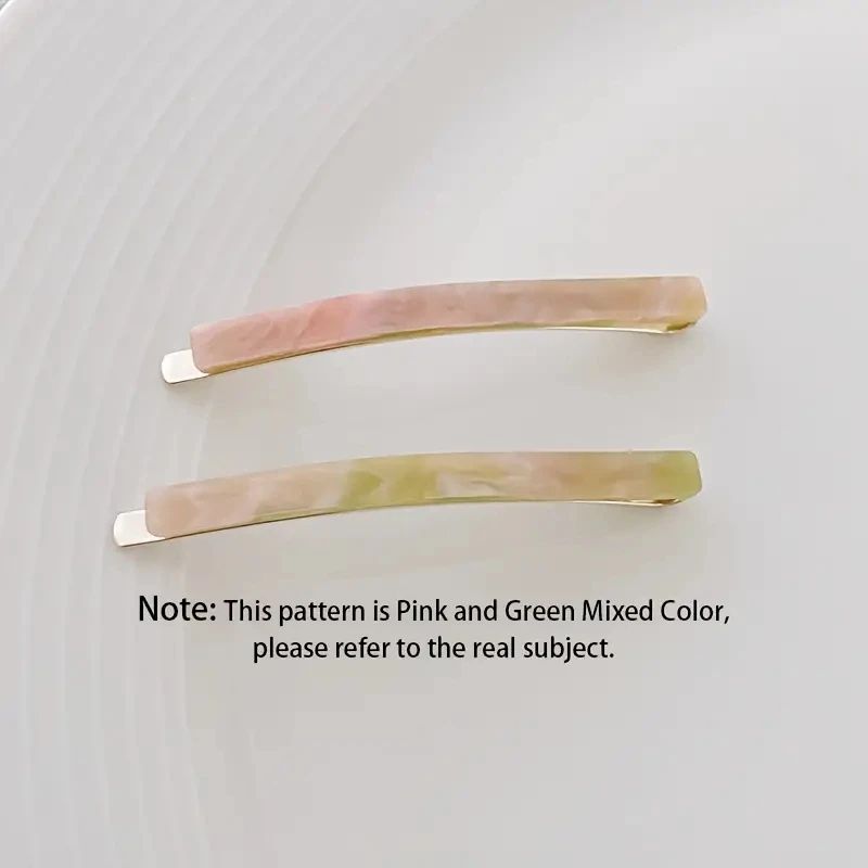 3 Piece Acetate Geometric Hair Barrettes – Simple Oblong Hair Clips and Side Pins