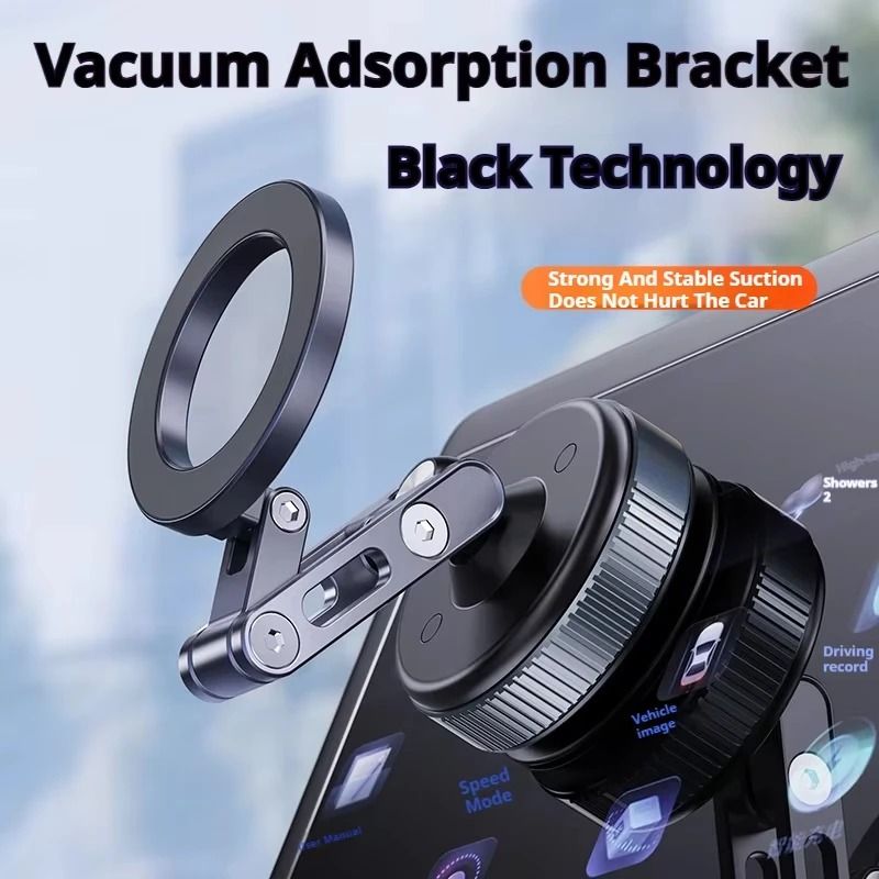 X53 Magnetic Folding Phone Mount – 360° Rotating Vacuum Suction Mag Stand – Universal Navigation & Streaming Hub