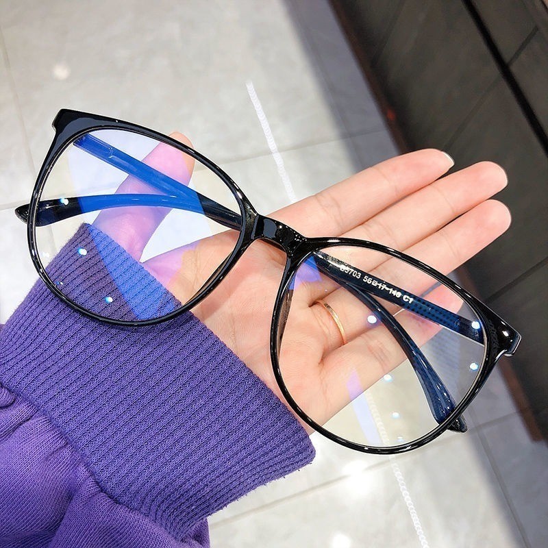 Anti-Radiation Glasses Stylish Plastic Oval Frame Eyewear for Digital Protection