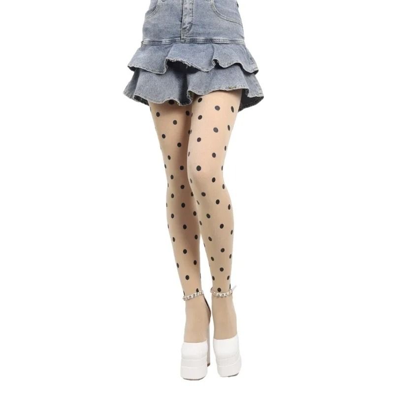 Timeless Polka Dot Textured Patterned Hosiery