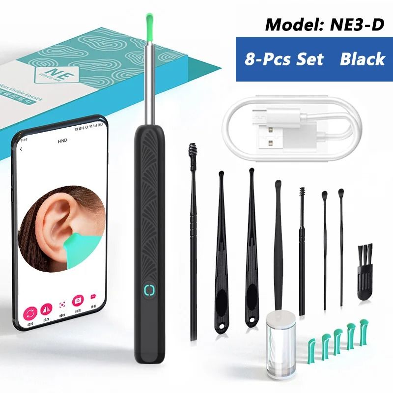 Visual Ear Wax Cleaner with HD Camera Safe Ear Cleaning Endoscope Tool with LED Light
