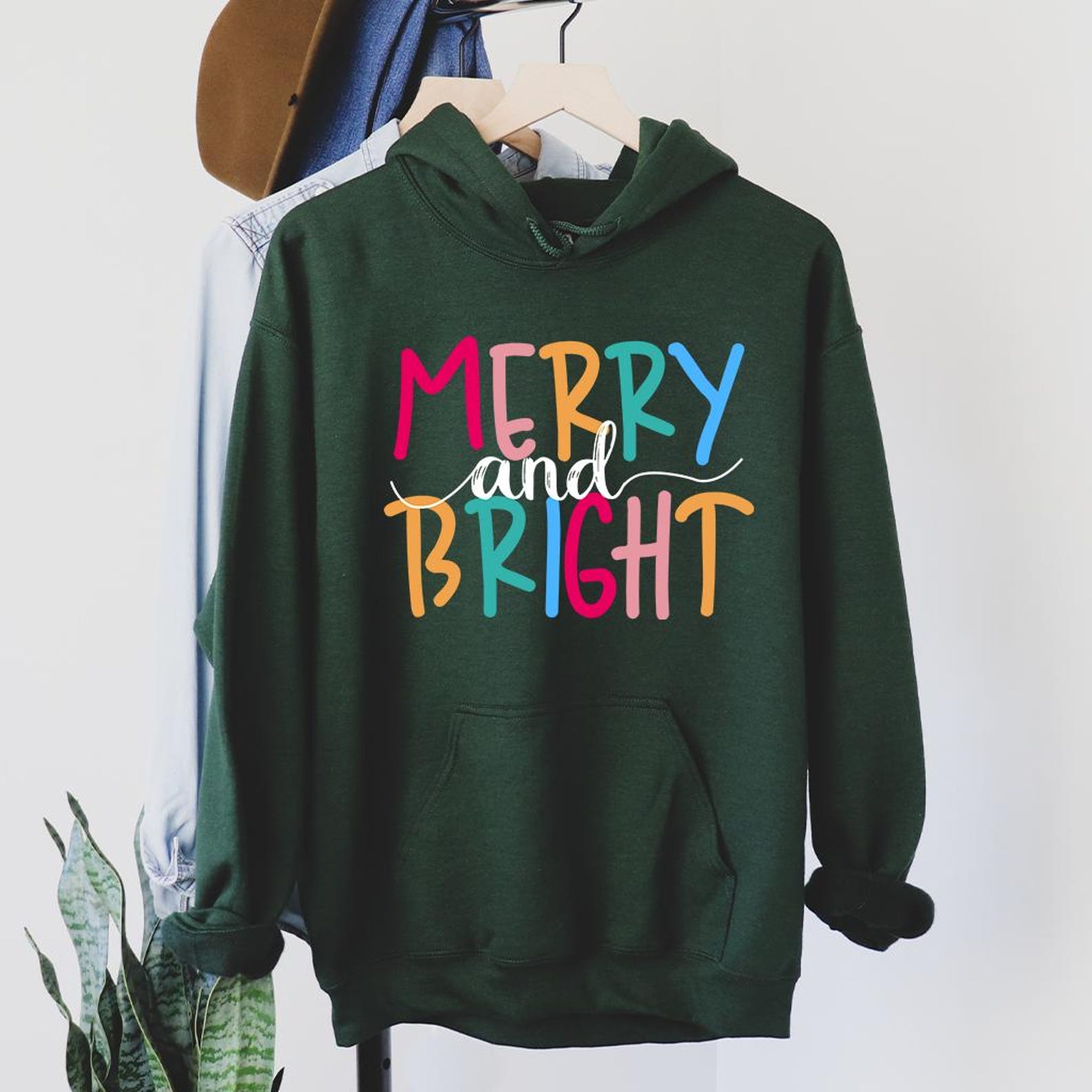 Merry and Bright Christmas Sweatshirt | Family Holiday Crewneck Cozy Festive Winter Pullover