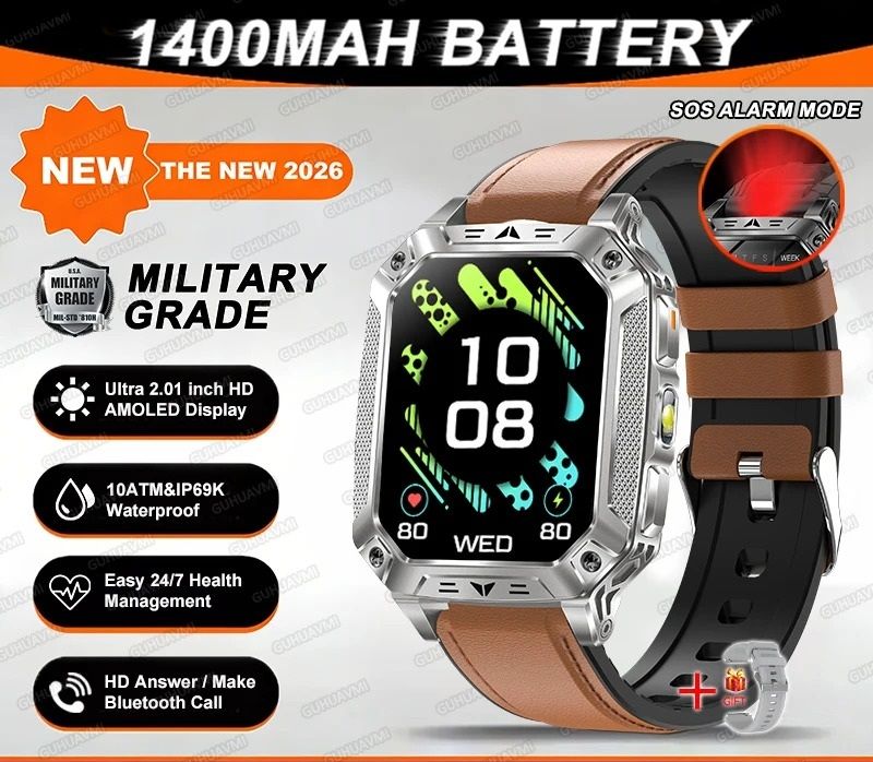 TANK Ultra Military Smart Watch – 1400mAh Battery & 2.01