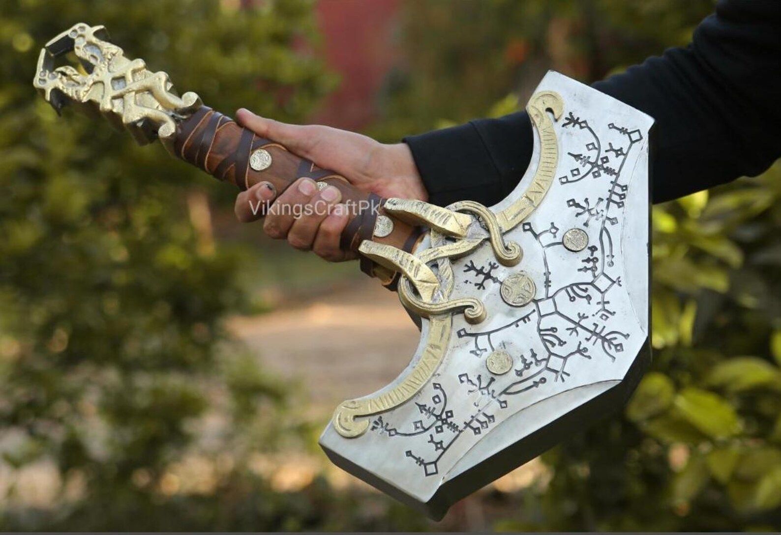 God of War Thor Hammer | 16 Inch Mjolnir Replica for Display & Cosplay | War Inspired Fantasy Collectible
