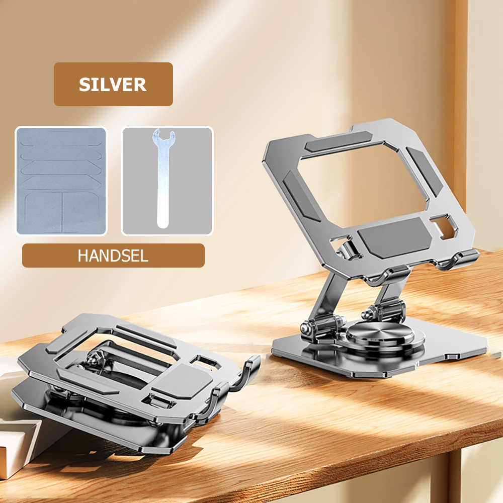 Adjustable Foldable Desktop Stand Holder, 360 Rotatable Tablet Stand, Compatible with iPad Pro Air Mini Laptop Tablet