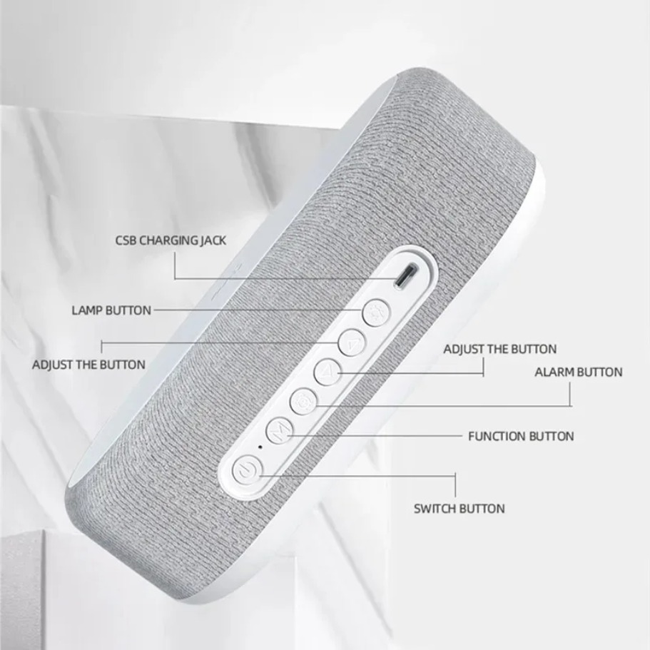 Wireless Charging Alarm Clock Dock, Bedroom Night Light Lamp, Phone Fast Charging Pad