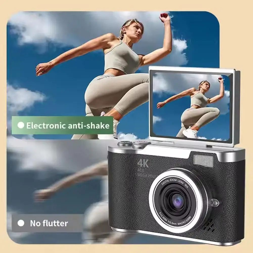 UltraView 4K FlipScreen Digital Camera – 48MP Compact Travel & Selfie Camera