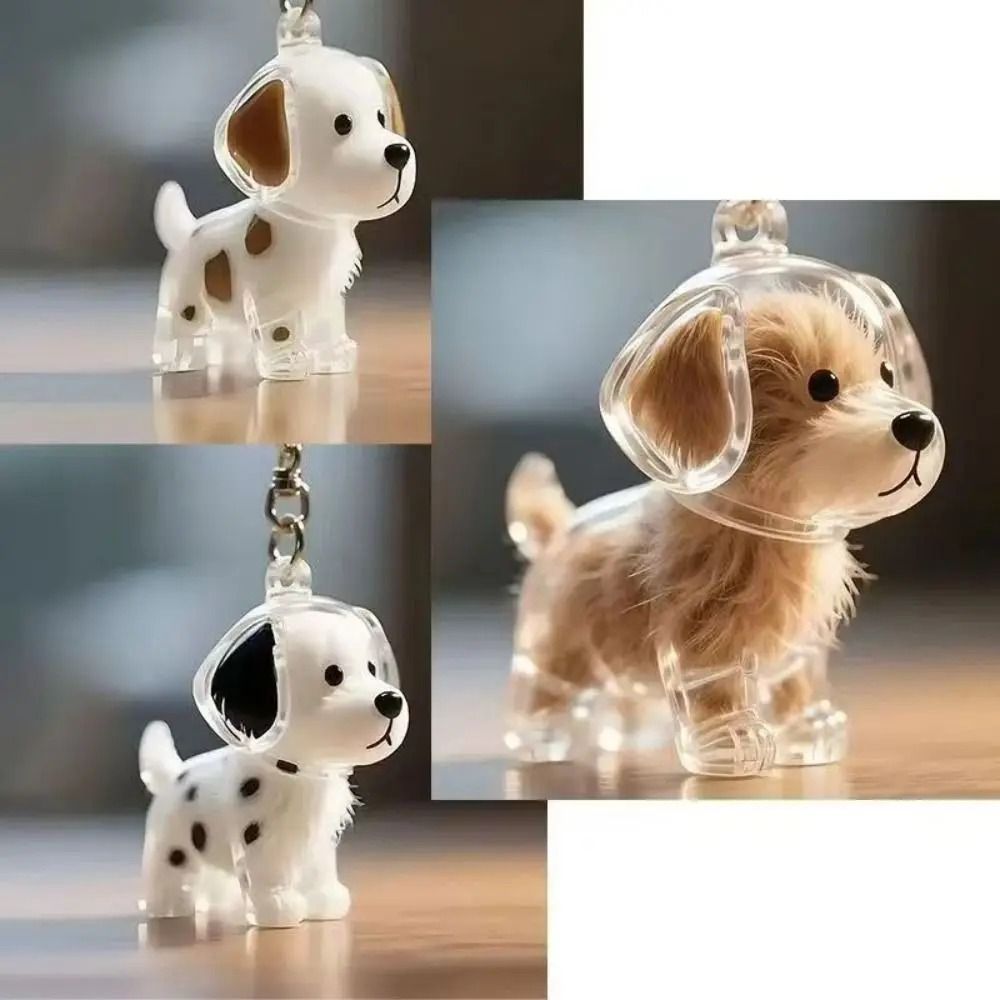 Cartoon Puppy Hair Keepsake Keychain
