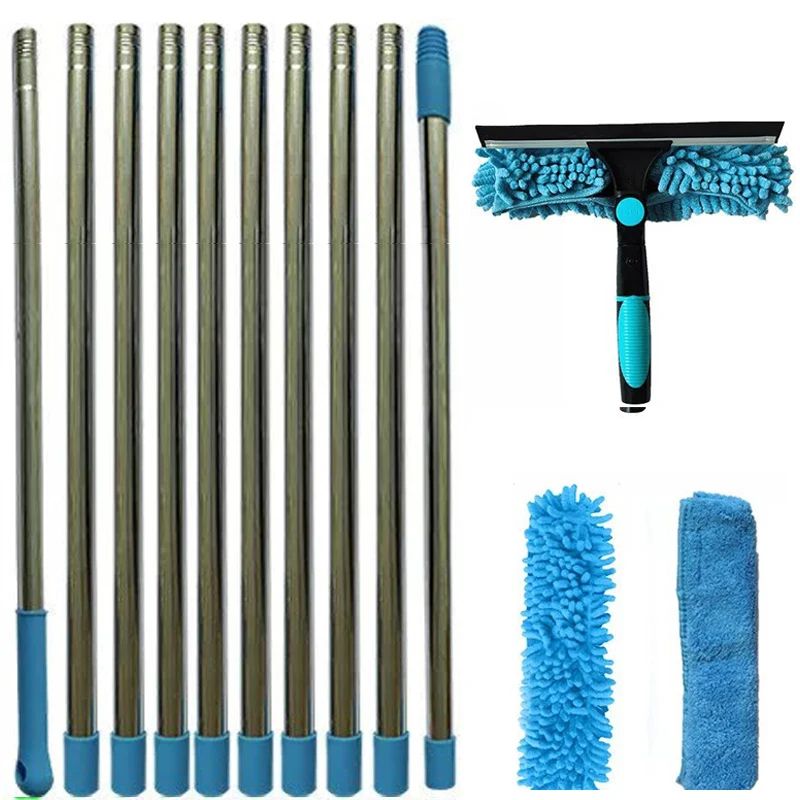 ExtendReach Pro 2-in-1 Telescopic Window Cleaning Kit with Double-Sided Squeegee