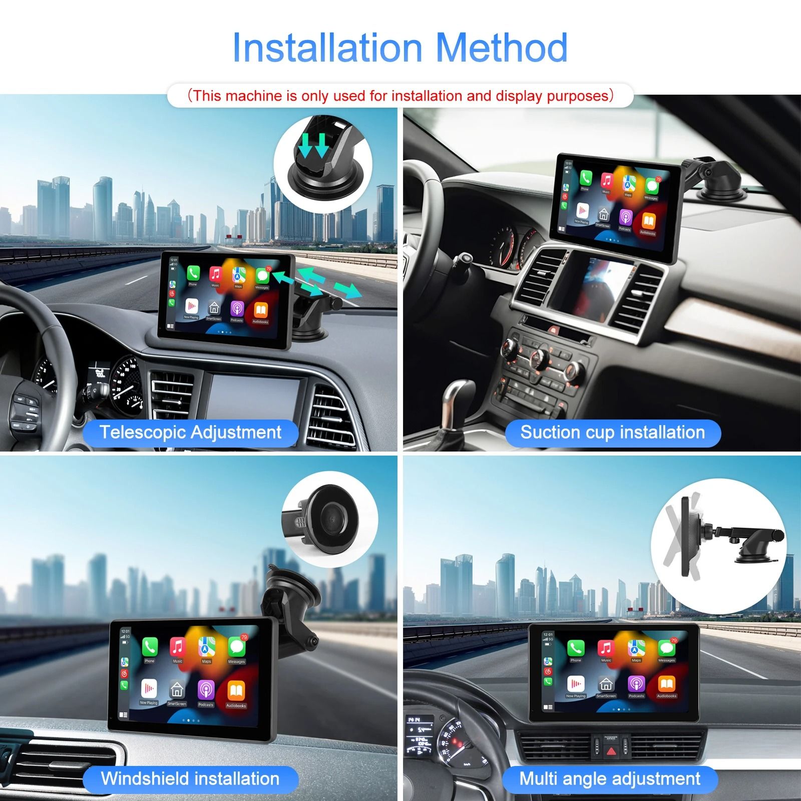 Car Radio Expansion Bracket Holder with Strong Suction Cup