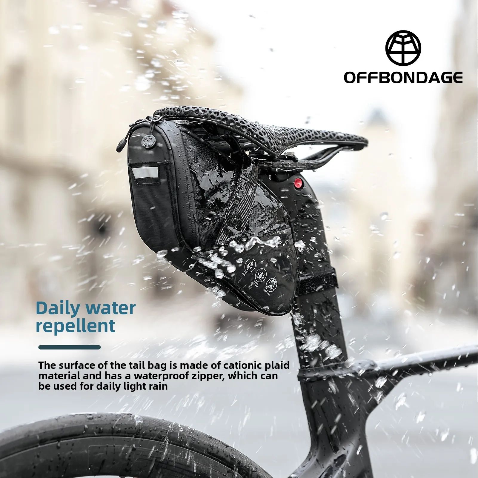 OFFBONDAGE Large Capacity waterproof bike saddle bag Shockproof Rear Tail Pack for MTB and Road Bikes
