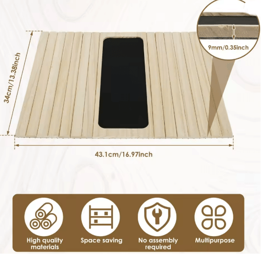 Foldable Wood Sofa Arm Tray Anti Slip Couch Arm Table