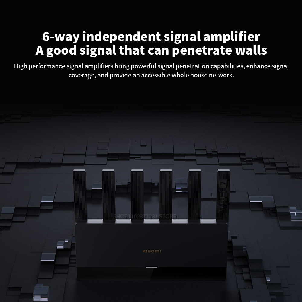 Router Dual-Band Wifi 7, 6500Mbps Speed, 6 High-Gain Antennas, Mesh System