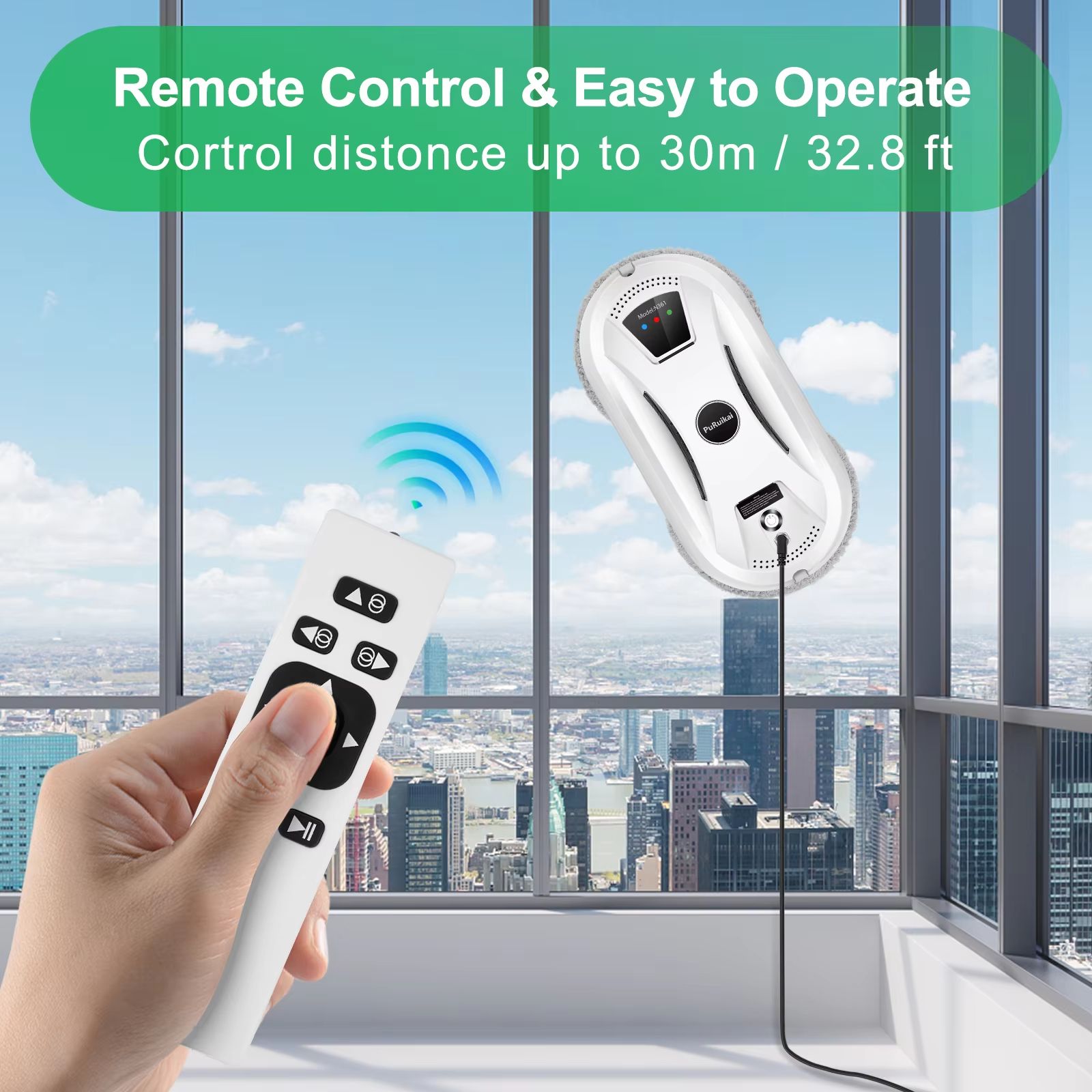 PuRuiKai Smart Window Cleaning Robot Automatic Glass Vacuum Cleaner