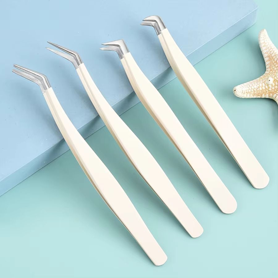 Premium Stainless Steel Eyelash Extension Tweezers Rose Gold
