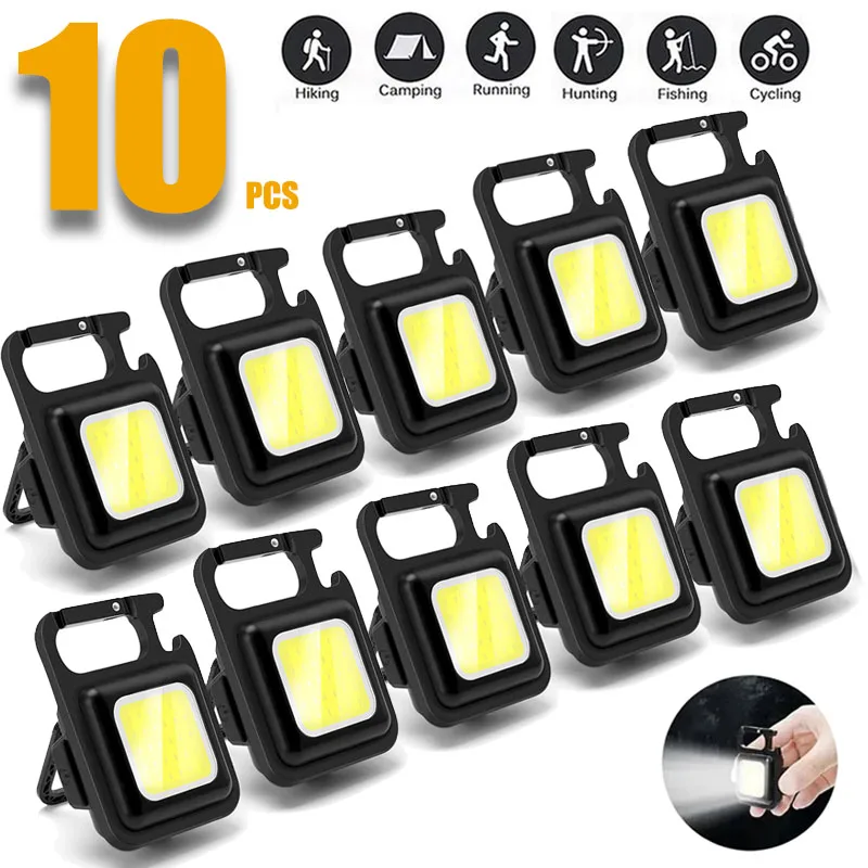 Mini USB Rechargeable LED Keychain Flashlight Compact Camping & Work Lantern