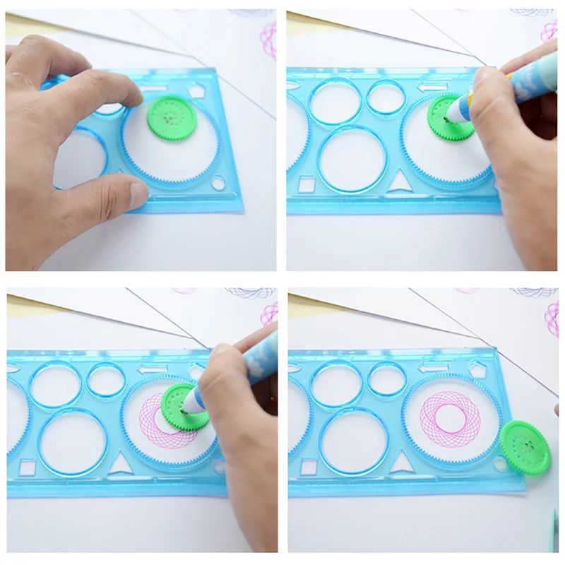 Spirograph Geometry Drawing Stencils Set for Creative Art and Learning