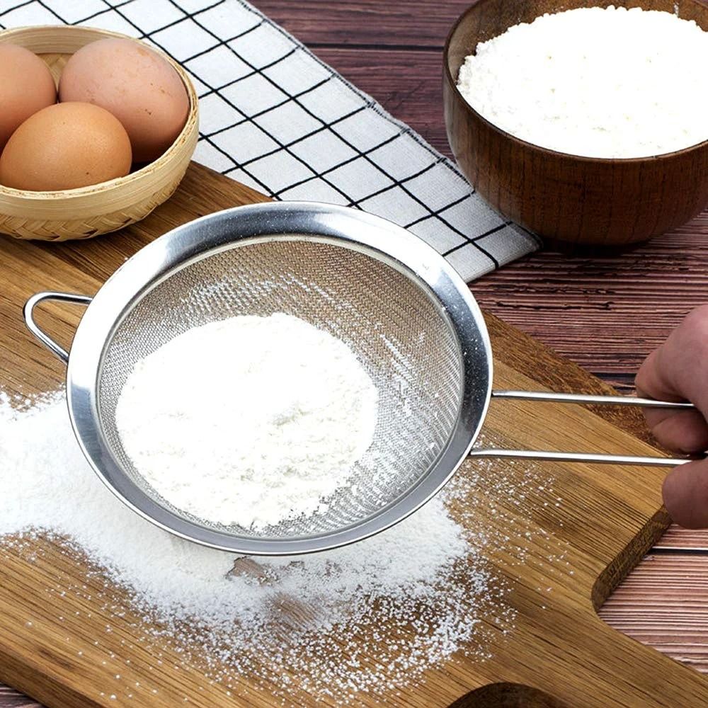 3-Piece Fine Mesh Strainer Set – Stainless Steel Kitchen Sieve & Flour Sifter with Ergonomic Handles