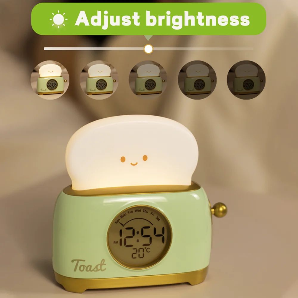 Kids Sleep Trainer Alarm Clock LED Night Light Digital Bedside Clock for Children