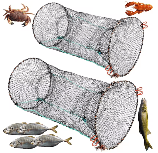 Collapsible Fish Trap Net for Crayfish Crab and Shrimp Telescopic Foldable Fishing Cage