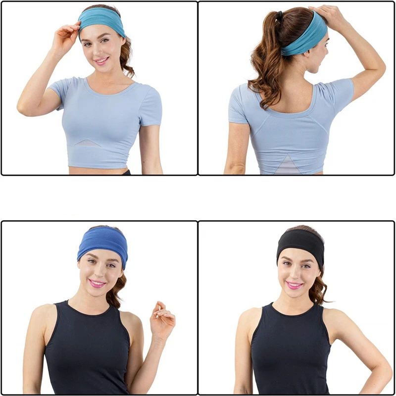 ComfortFlex Womens Elastic Headband – Soft Solid Color Yoga Headband & Stylish Turban Hair Wrap