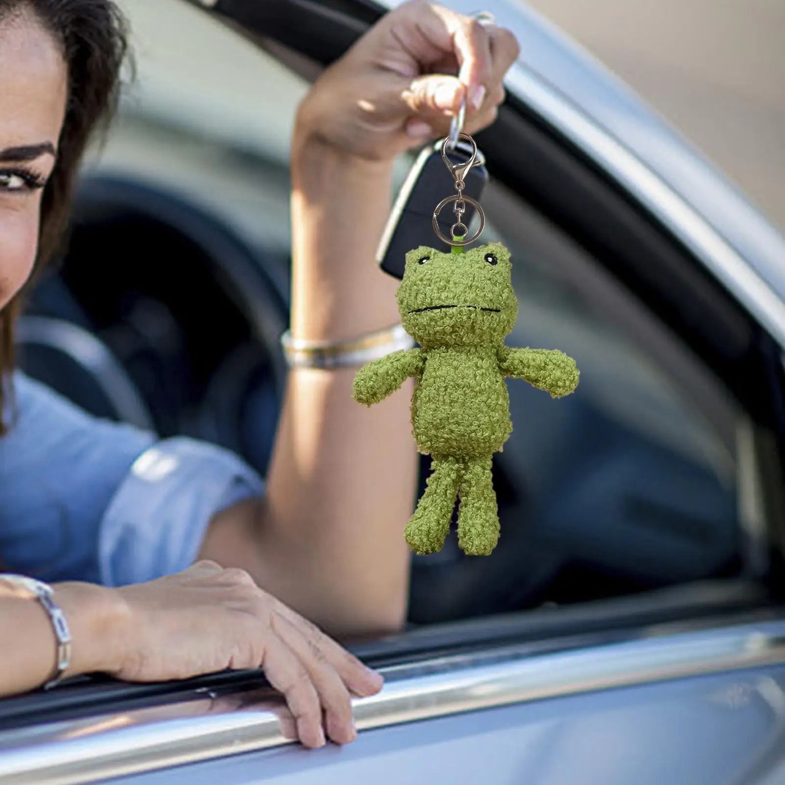 Plush Frog Keychain Bag Charm