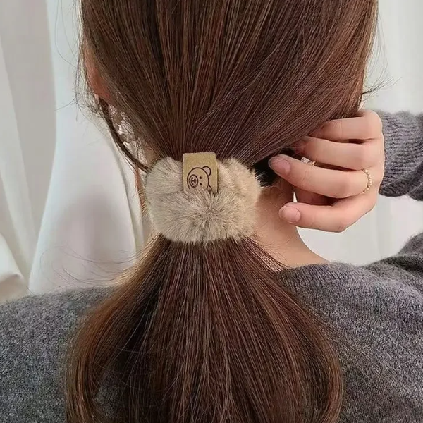 Soft Plush Headband High Elasticity Braided Hair Tie for Girls