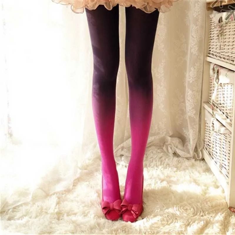 Ombre Gradient Velvet Transition Hosiery