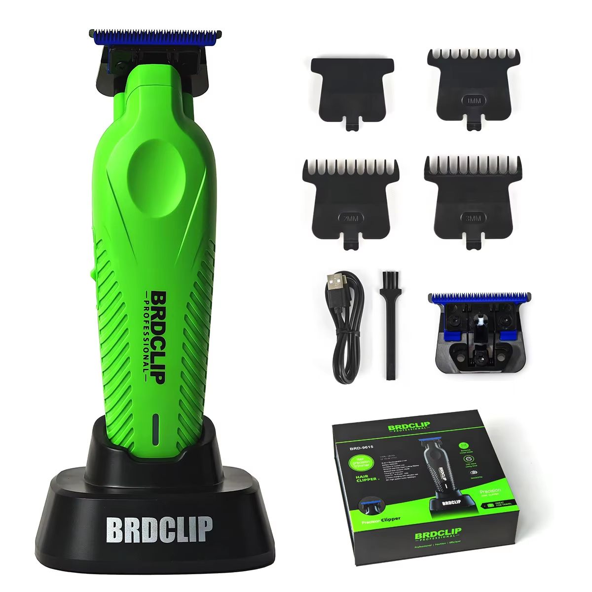 BRDCLIP BRD9615 Professional Mens Hair Trimmer 9000RPM High Speed Electric Clipper with DLC Blue Blade