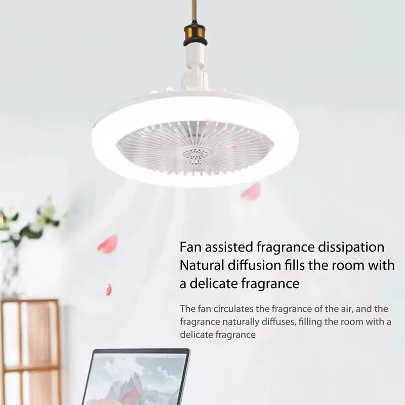 2-in-1 Ceiling Fan with LED Light – Dimmable E27 Base Lamp with 3 Speed Settings for Bedroom, Living Room, and Study