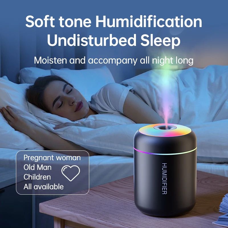 Mini USB Air Humidifier Aroma Diffuser with Light