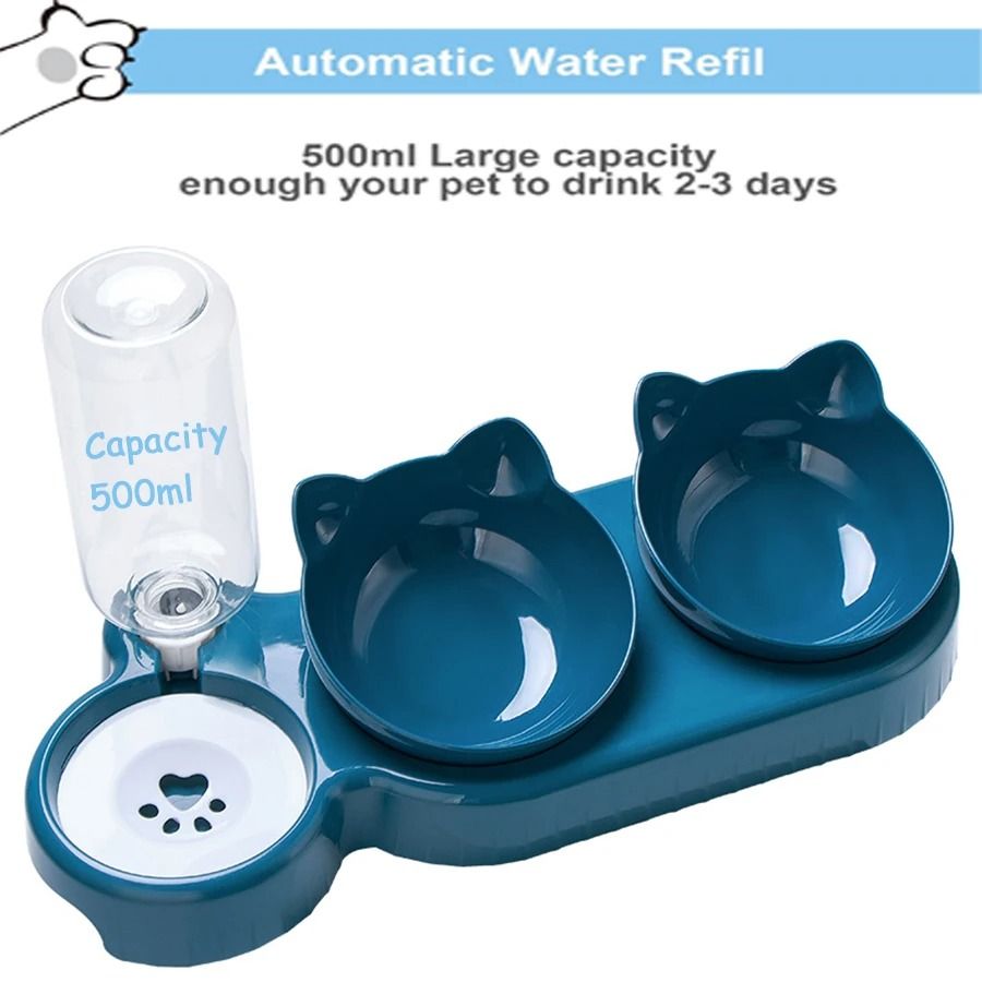 3-in-1 Ergonomic Pet Feeder & Water Station
