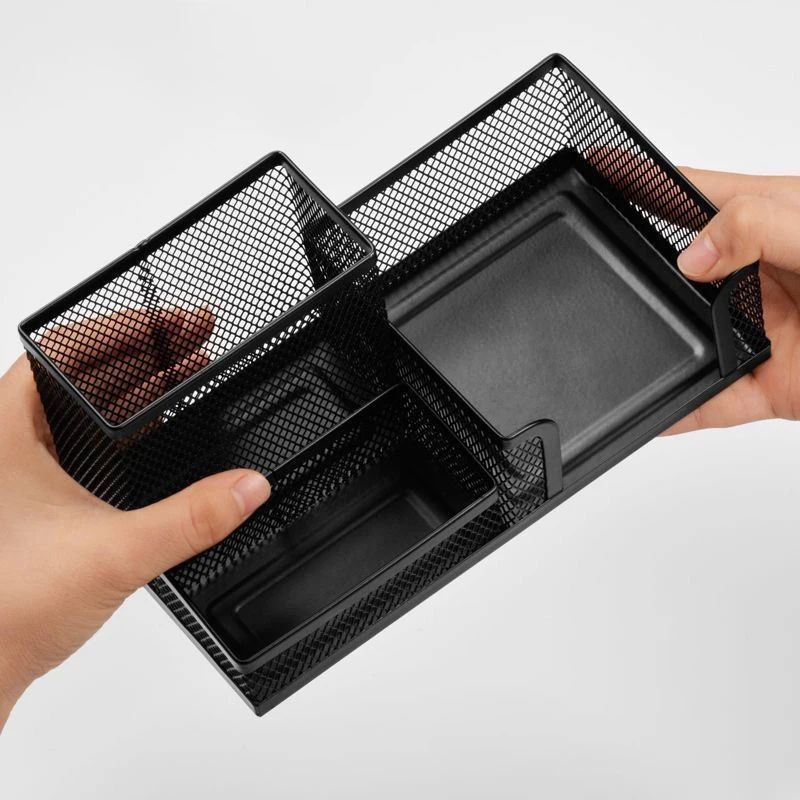 Creative Metal 3-Grid Desk Organizer Pen & File Holder