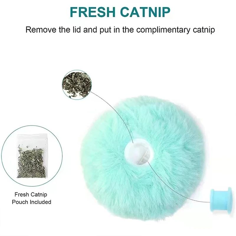 Interactive Ball Smart Cat Toy – Plush Electric Catnip Training Toy with Touch Sound & Squeak, Kitten Pet Product