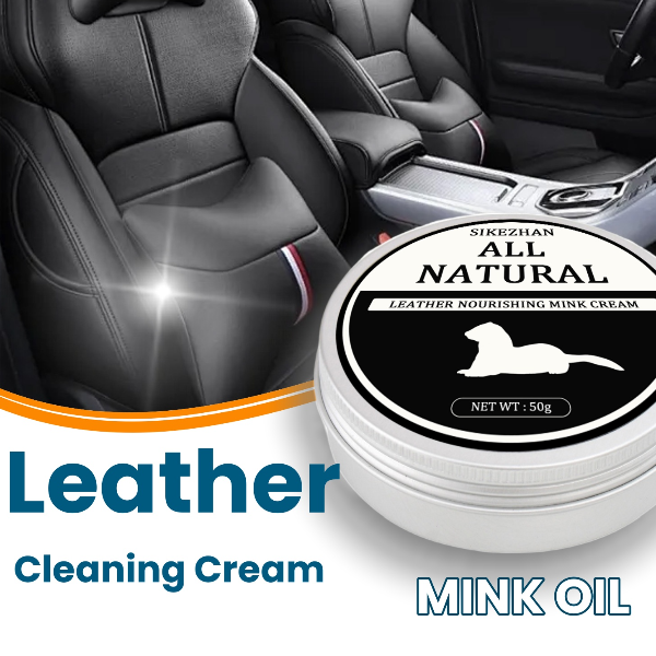 Leather Restoration Cream for Car Seats with Mink Oil Conditioner