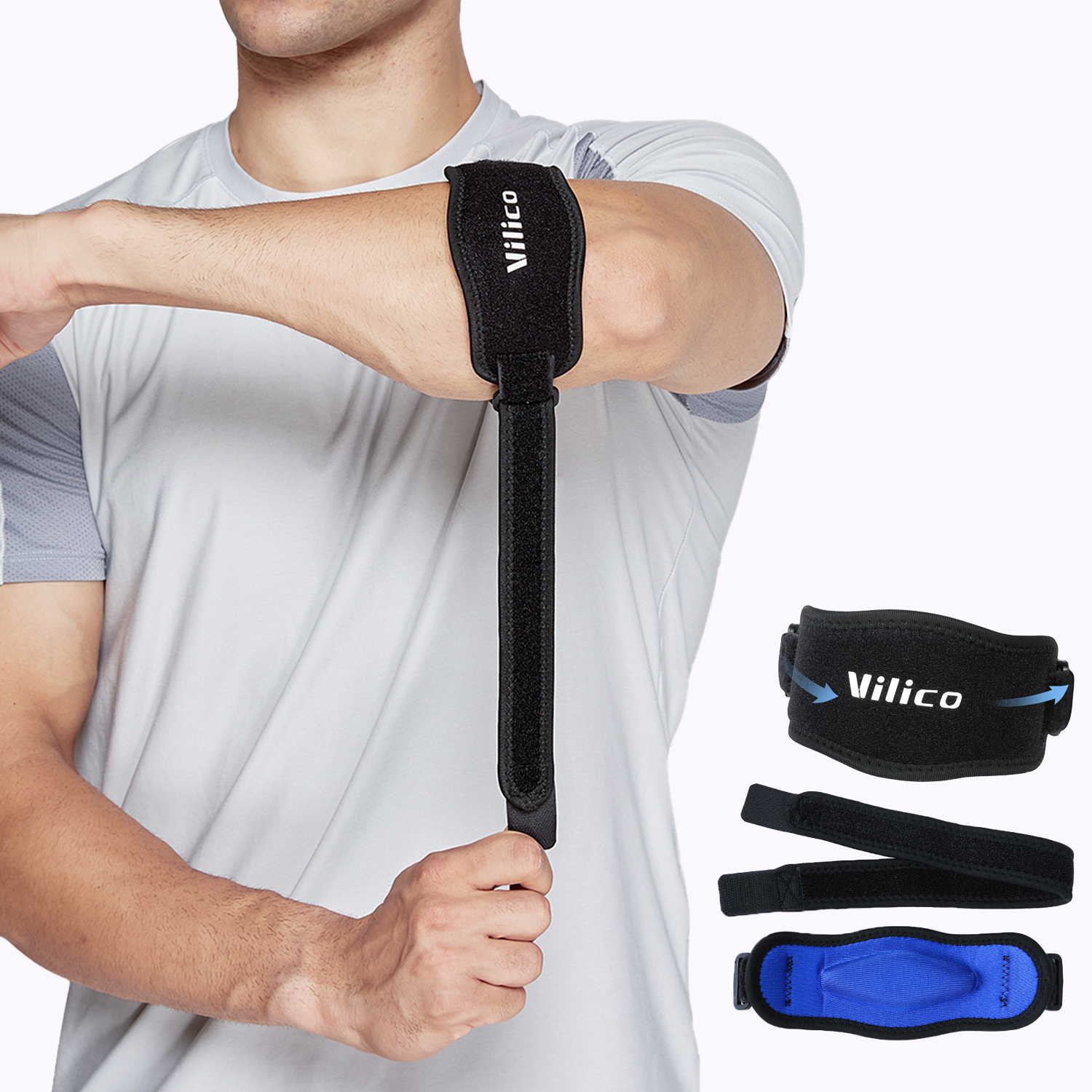 Elbow Support Strap for Basketball & Tennis Soft Cushion Epicondylitis Elbow Pad for Pain Relief