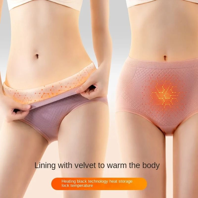 Womens High Waist Thermal Underwear Briefs for Winter Warmth and Comfort