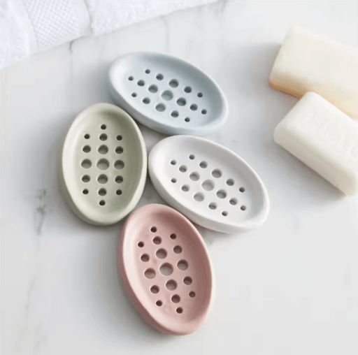 Flexible Hollow Soap Holder Soap Saver Draining Dish for Bathroom and Kitchen