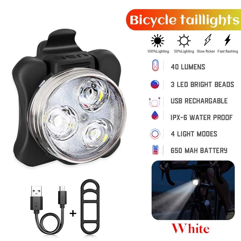 USB Rechargeable LED Bike Light Set Front and Rear Waterproof Cycling Safety Light