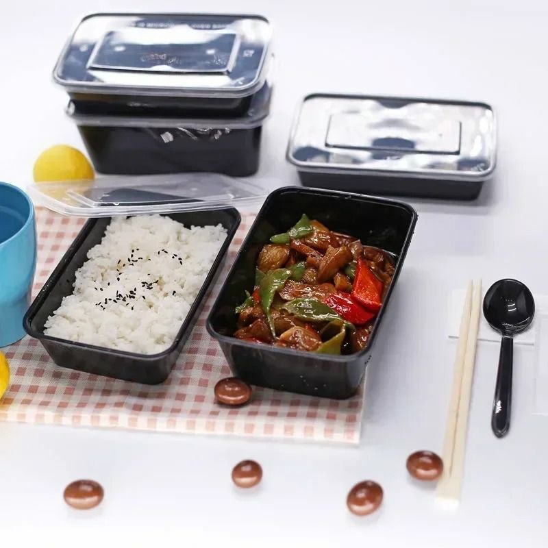 1000ml Heavy-Duty Disposable Lunch Boxes – 20-Piece Microwave-Safe Meal Prep Set