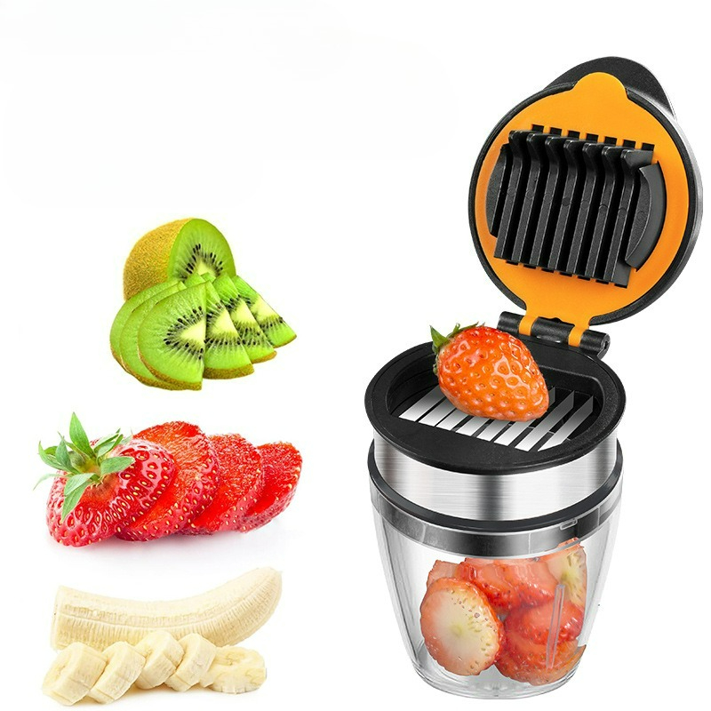 Stainless Steel Fruit Slicer Cup for Grapes, Strawberries and Cherry Tomatoes