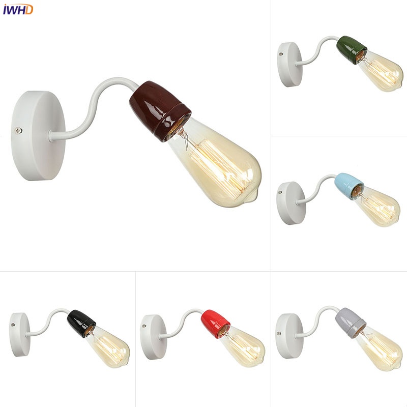 Colorful Ceramic LED Wall Lamp, Nordic Minimalist Bedside & Bathroom Wall Sconce