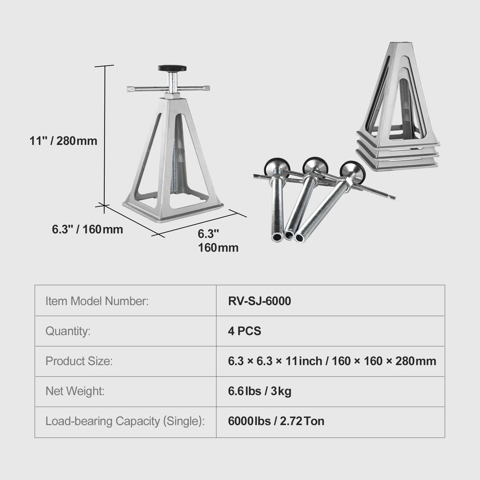 RV Stabilizer Jacks 4 Pack Aluminum Leveling Jacks
