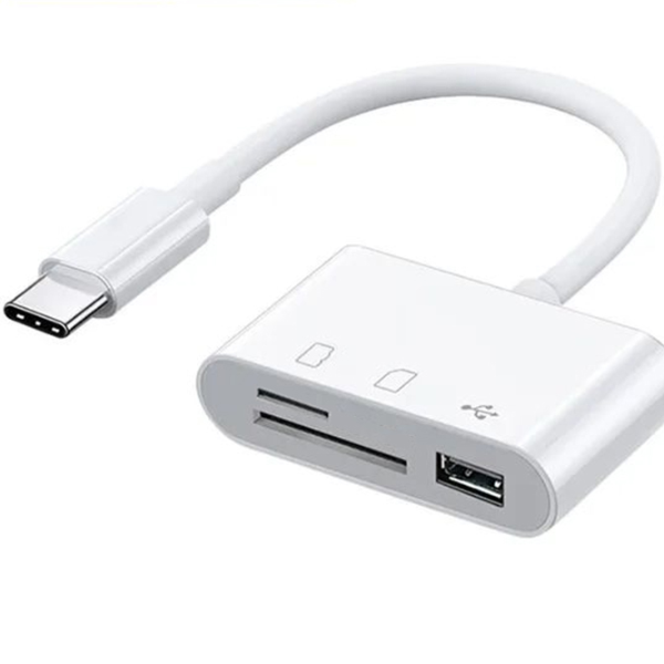 Type C Adaptor, TF CF SD Memory Card Reader, OTG Writer, USB-C for iPad, Mac Book