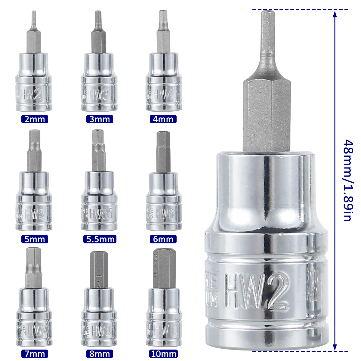 Socket Set, Sturdy Allen Key Sockets, Professional 3/8inch Drive Drill, Durable Impact Socket Set, Metric Tools Kit