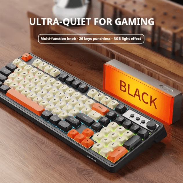 EWEADN G98 Gaming and Office Keyboard with Rainbow Backlit USB Wired Connection