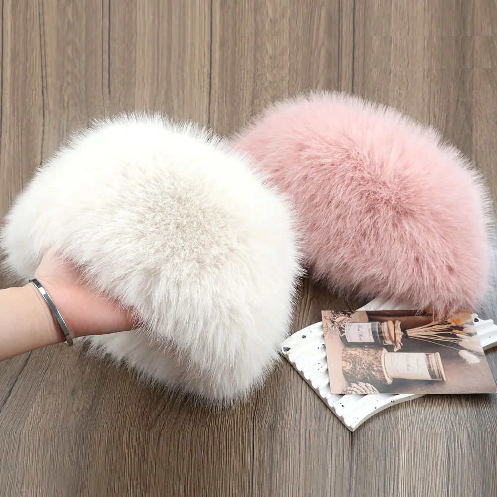 Womens Fluffy Faux Fur Winter Bomber Hat