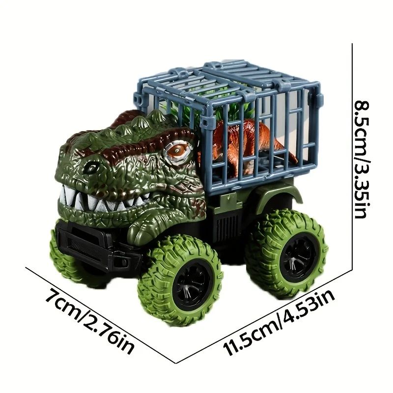 Pull Back Dinosaur Truck Toy with Dino Figures – Interactive Dino Transport Truck Toy for Kids