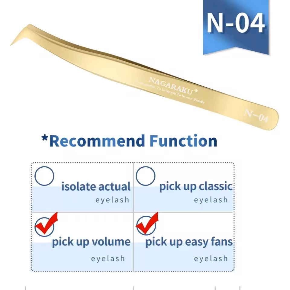 Womens Stainless Steel Eyelash Extension Tweezers